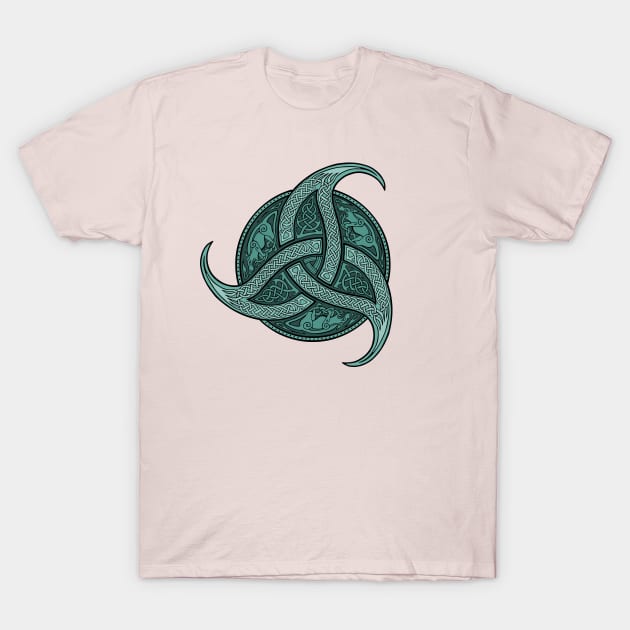 Trinity Knot - Teal T-Shirt by Daniel Ranger